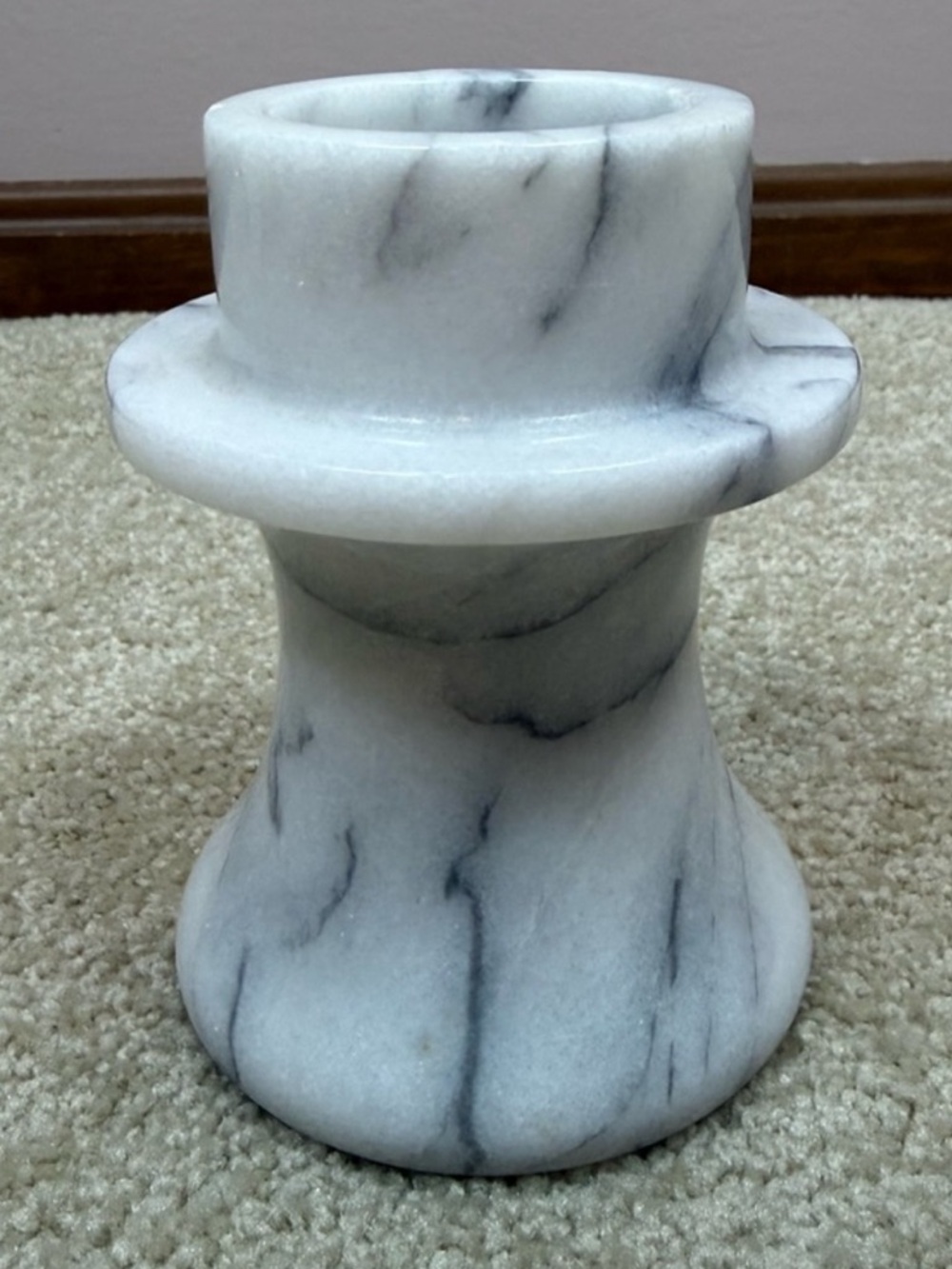 Vintage white marble votive tea light taper candle holder home decor